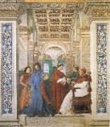 Melozzo da Forli Sixtus IV,his Nephews and his Librarian Palatina painting